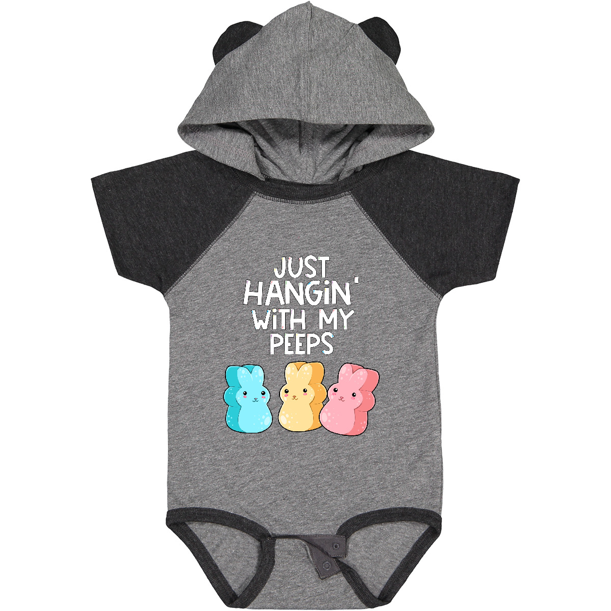 Inktastic Easter Hangin' With My Peeps! Baby Bodysuit Kids Cute Funny Bunny - Picture 10 of 29