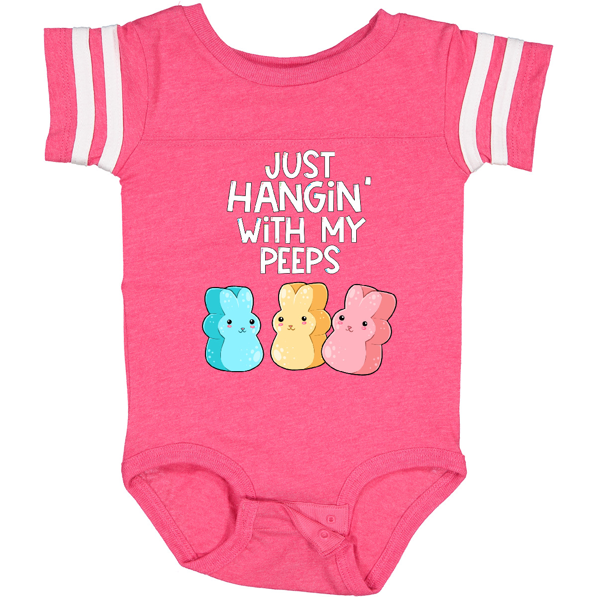 Inktastic Easter Hangin' With My Peeps! Baby Bodysuit Kids Cute Funny Bunny - Picture 8 of 29