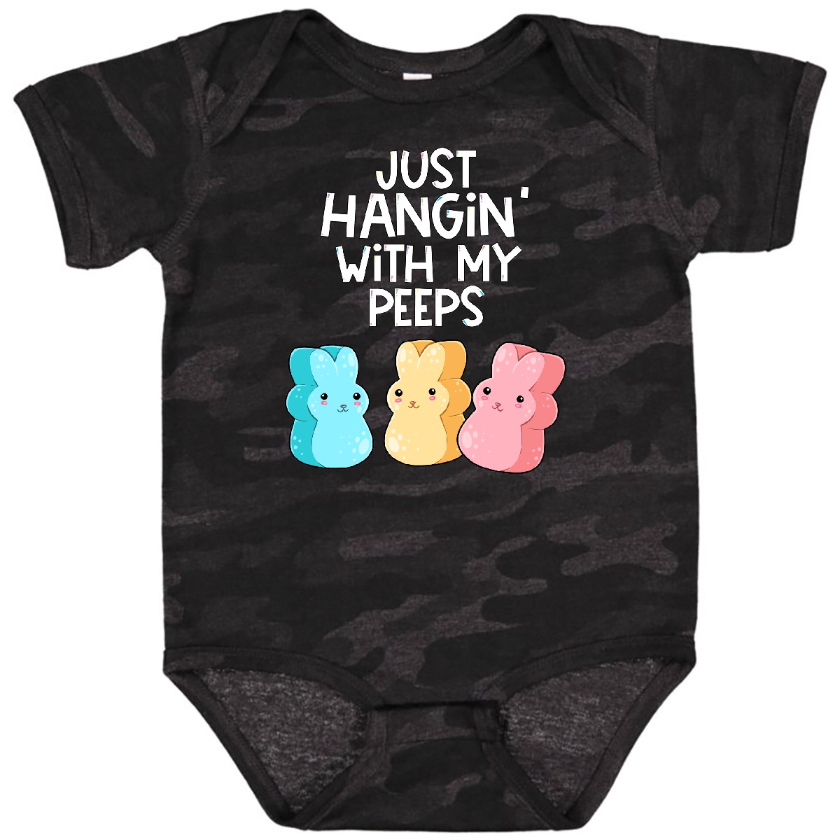 Inktastic Easter Hangin' With My Peeps! Baby Bodysuit Kids Cute Funny Bunny - Picture 25 of 29