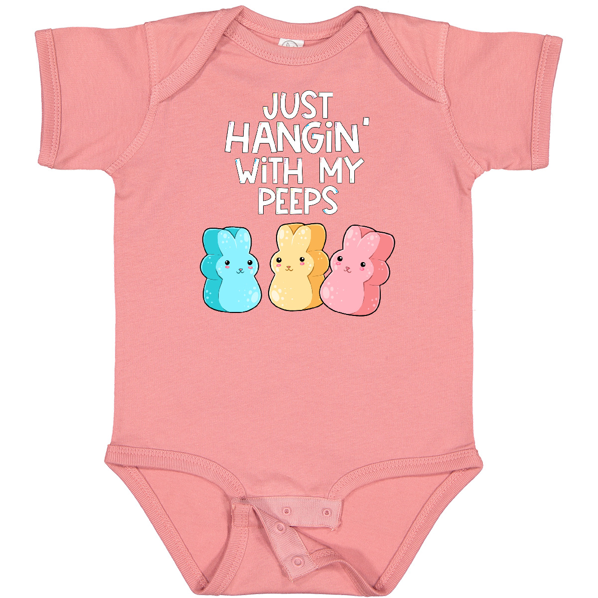 Inktastic Easter Hangin' With My Peeps! Baby Bodysuit Kids Cute Funny Bunny - Picture 18 of 29