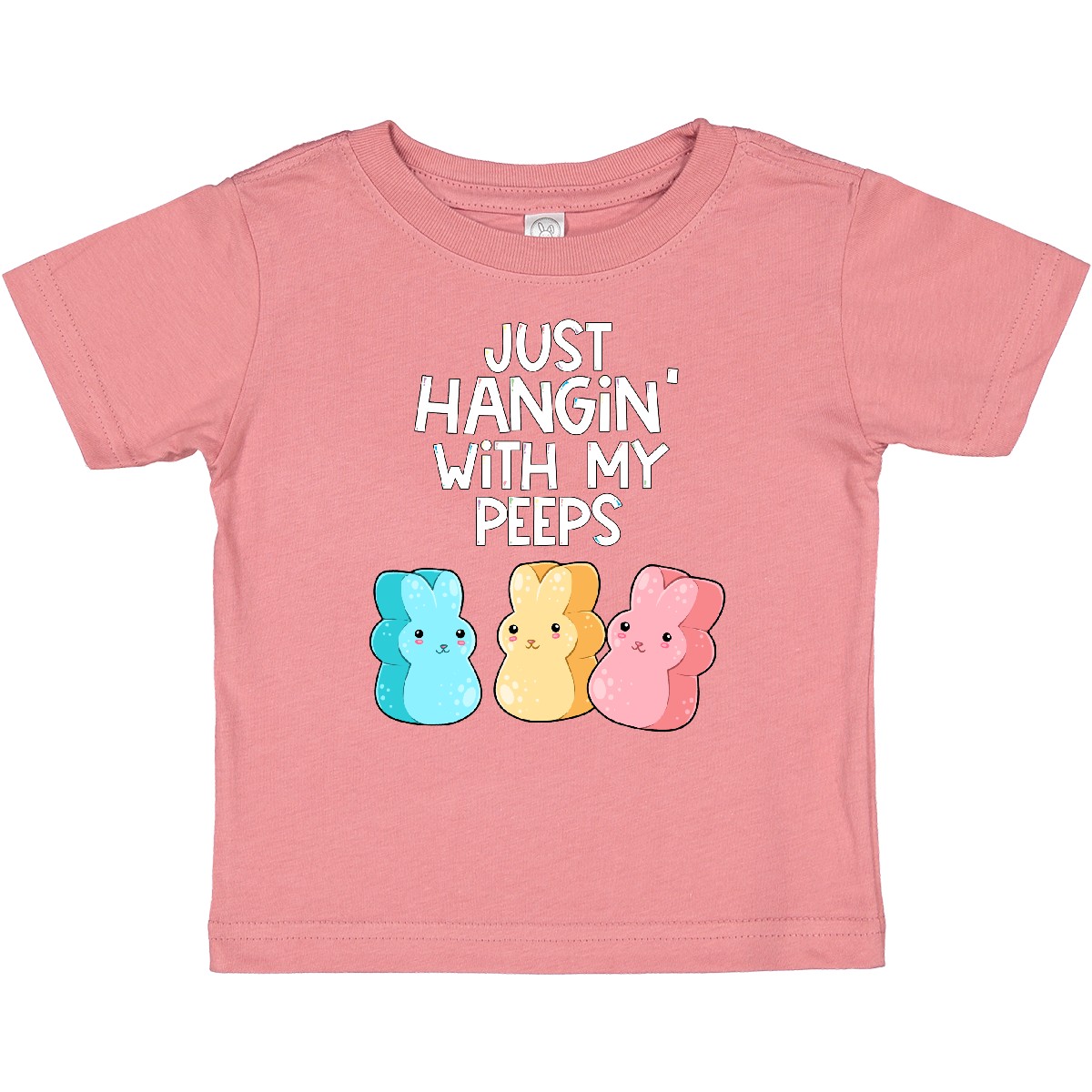 Inktastic Easter Hangin' With My Peeps! Baby T-Shirt Kids Cute Funny Marshmallow - Imagen 7 de 11