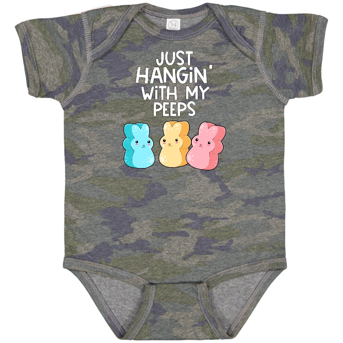Inktastic Easter Hangin' With My Peeps! Baby Bodysuit Kids Cute Funny Bunny - Picture 27 of 29