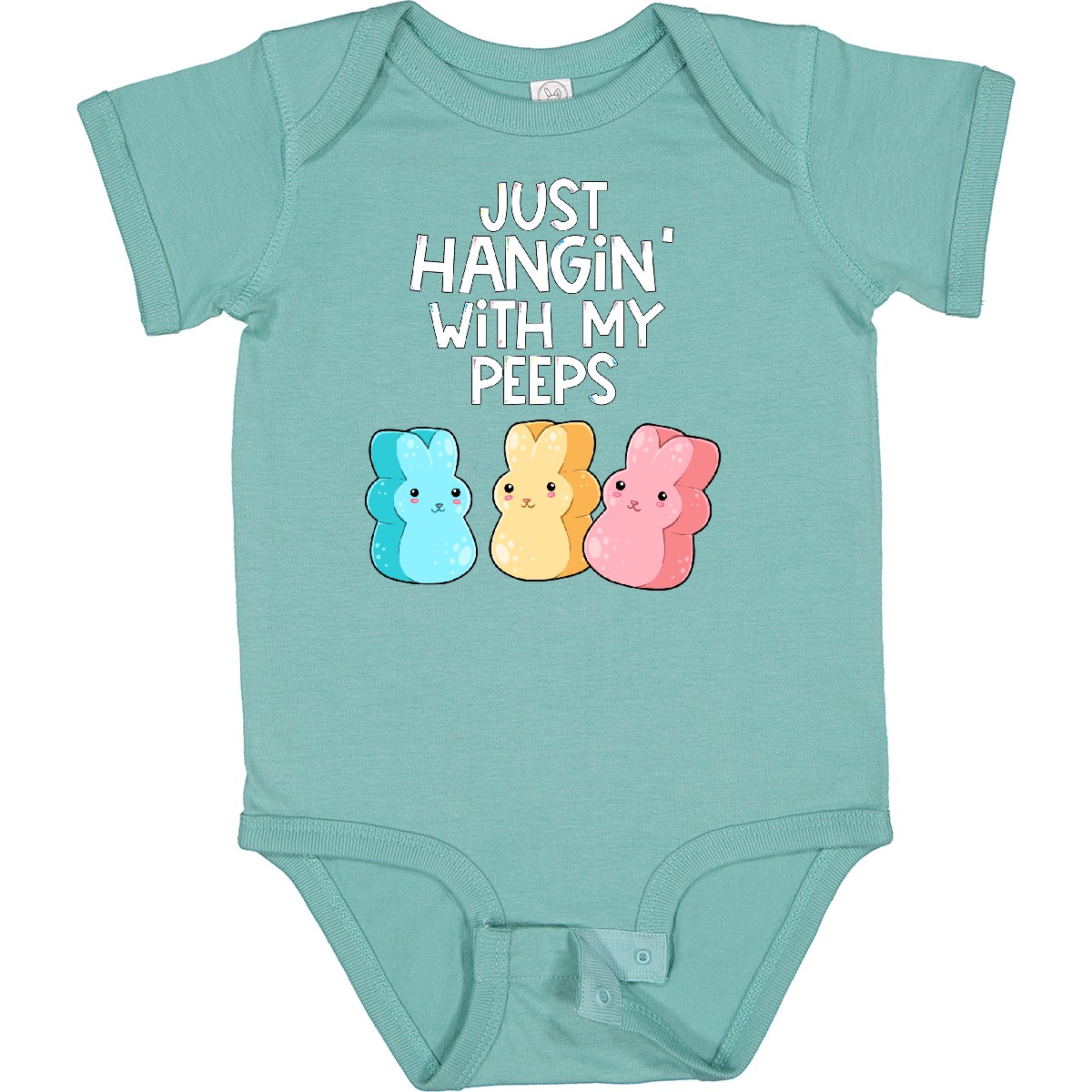 Inktastic Easter Hangin' With My Peeps! Baby Bodysuit Kids Cute Funny Bunny - Picture 24 of 29