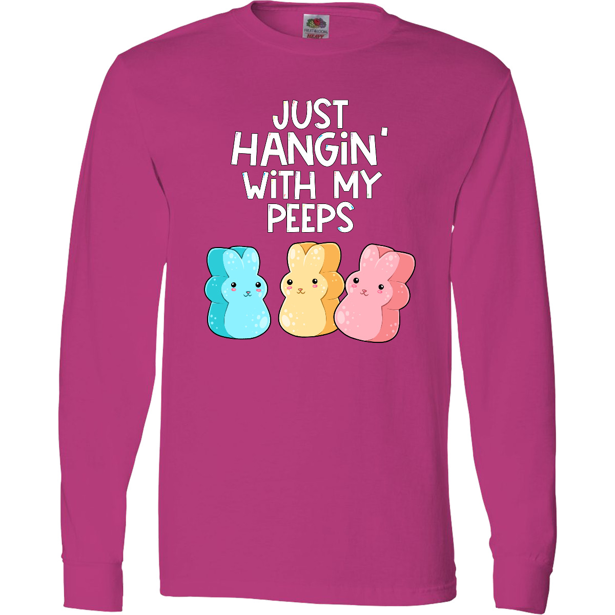 Inktastic Easter Hangin' With My Peeps! Long Sleeve T-Shirt Kids Cute Funny Mens - Picture 5 of 8