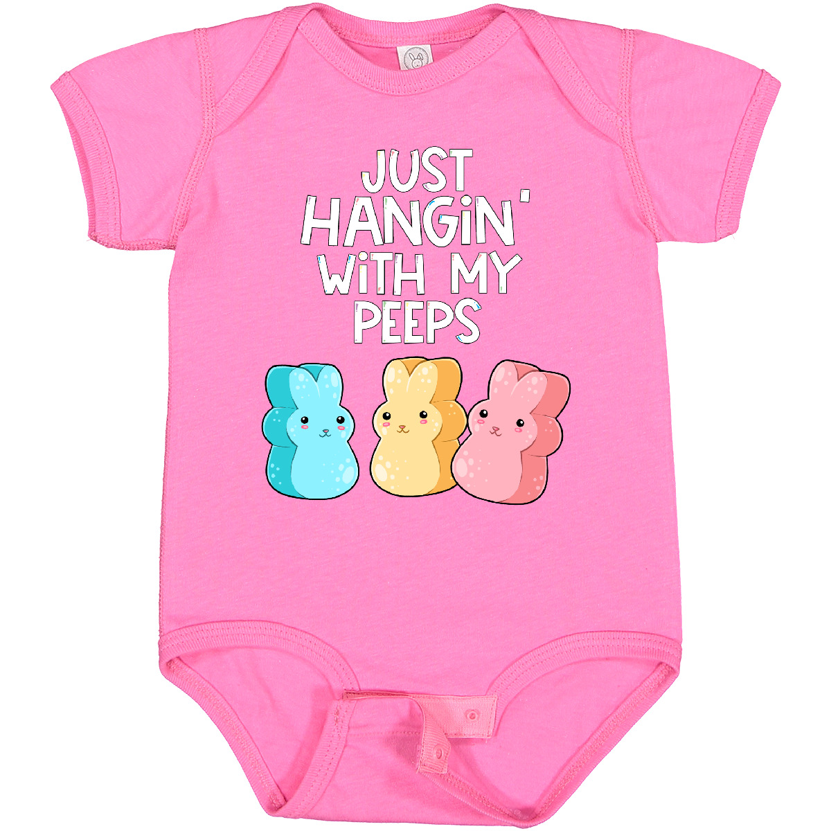 Inktastic Easter Hangin' With My Peeps! Baby Bodysuit Kids Cute Funny Bunny - Picture 22 of 29