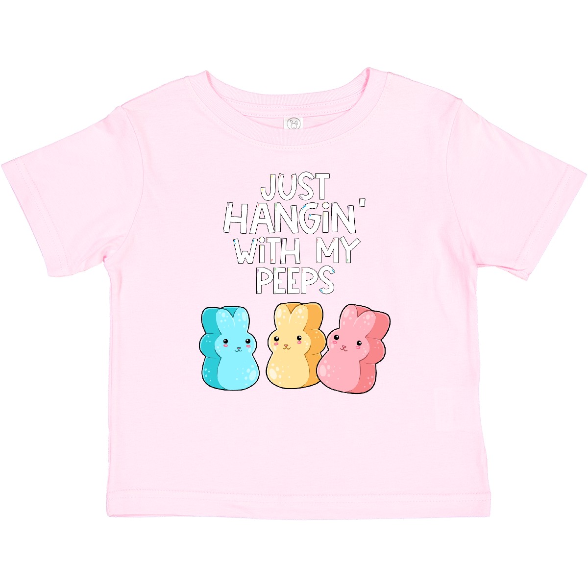 Inktastic Easter Hangin' With My Peeps! Baby T-Shirt Kids Cute Funny Marshmallow - Imagen 9 de 11