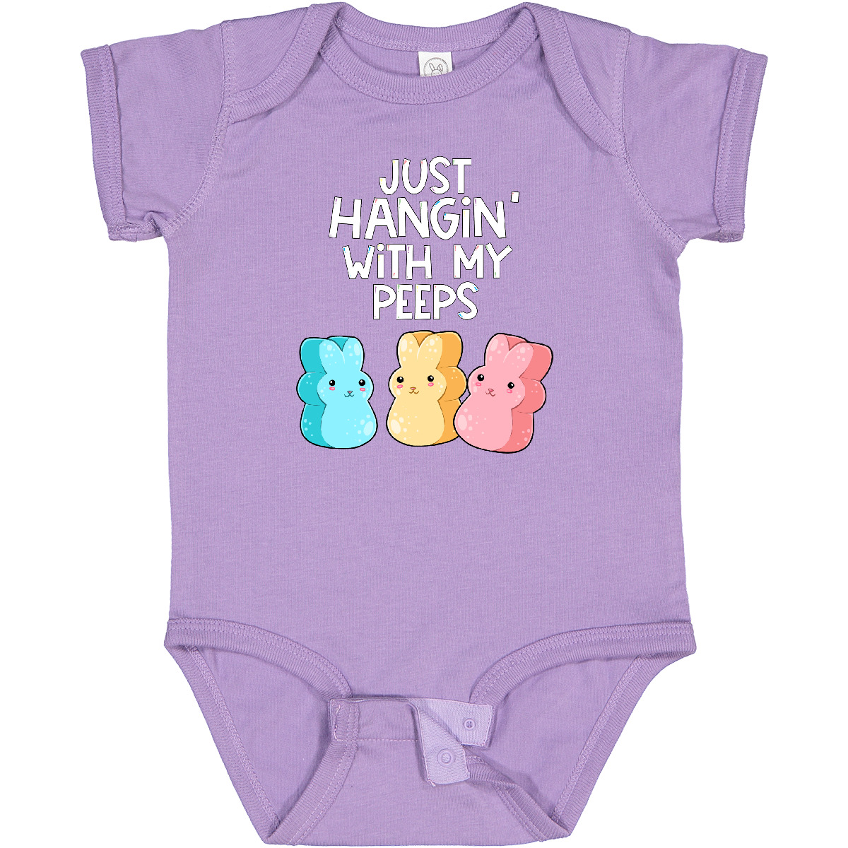 Inktastic Easter Hangin' With My Peeps! Baby Bodysuit Kids Cute Funny Bunny - Picture 16 of 29