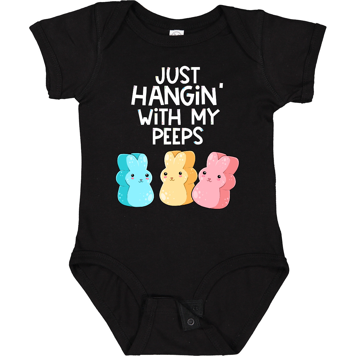 Inktastic Easter Hangin' With My Peeps! Baby Bodysuit Kids Cute Funny Bunny - Picture 3 of 29