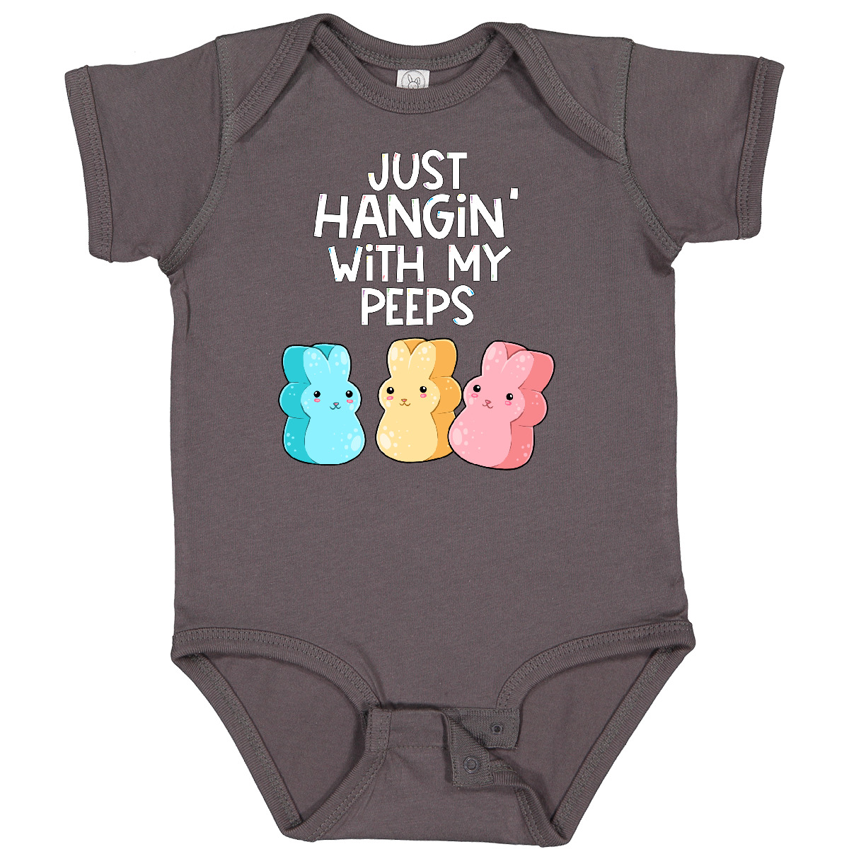 Inktastic Easter Hangin' With My Peeps! Baby Bodysuit Kids Cute Funny Bunny - Picture 5 of 29