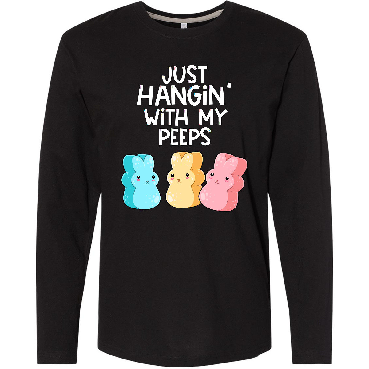 Inktastic Easter Hangin' With My Peeps! Long Sleeve T-Shirt Kids Cute Funny Mens - Picture 3 of 8
