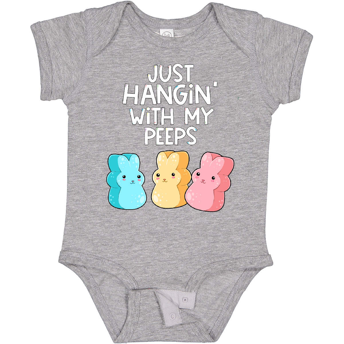 Inktastic Easter Hangin' With My Peeps! Baby Bodysuit Kids Cute Funny Bunny - Picture 9 of 29