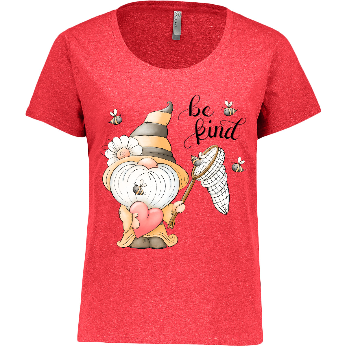 Inktastic Bee Gnome Women's Plus Size T-Shirt Bumble Yellow Black Honey Catcher - Picture 2 of 2