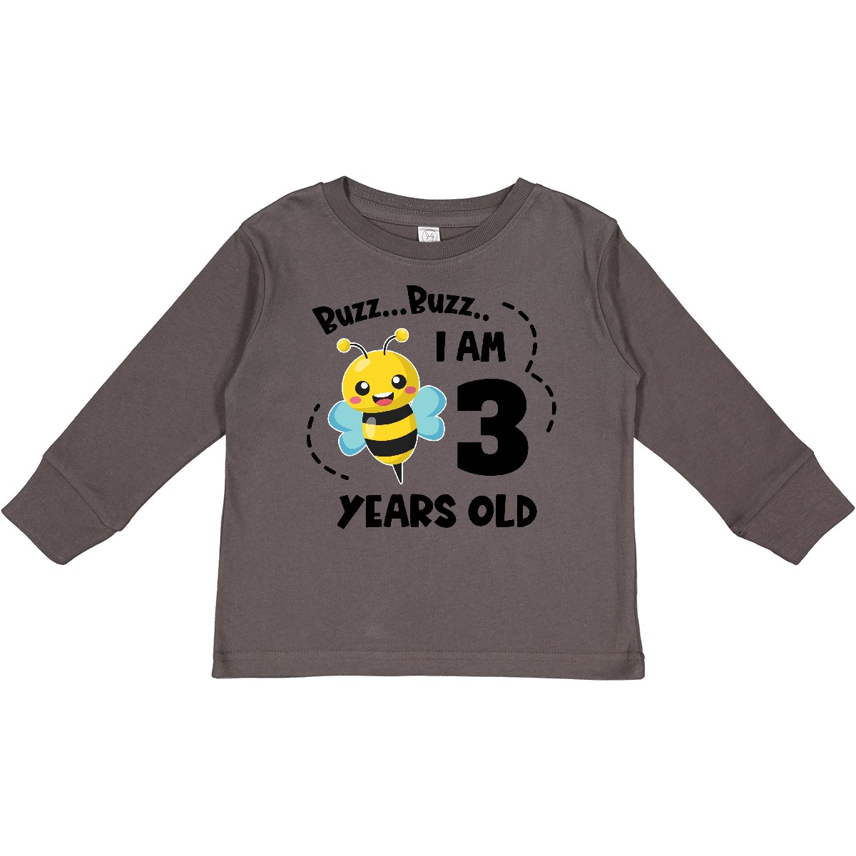 Inktastic Buzz Buzz Ich bin 3 Jahre alt süße Biene Kleinkind Langarm T-Shirt drei - Bild 3 von 8