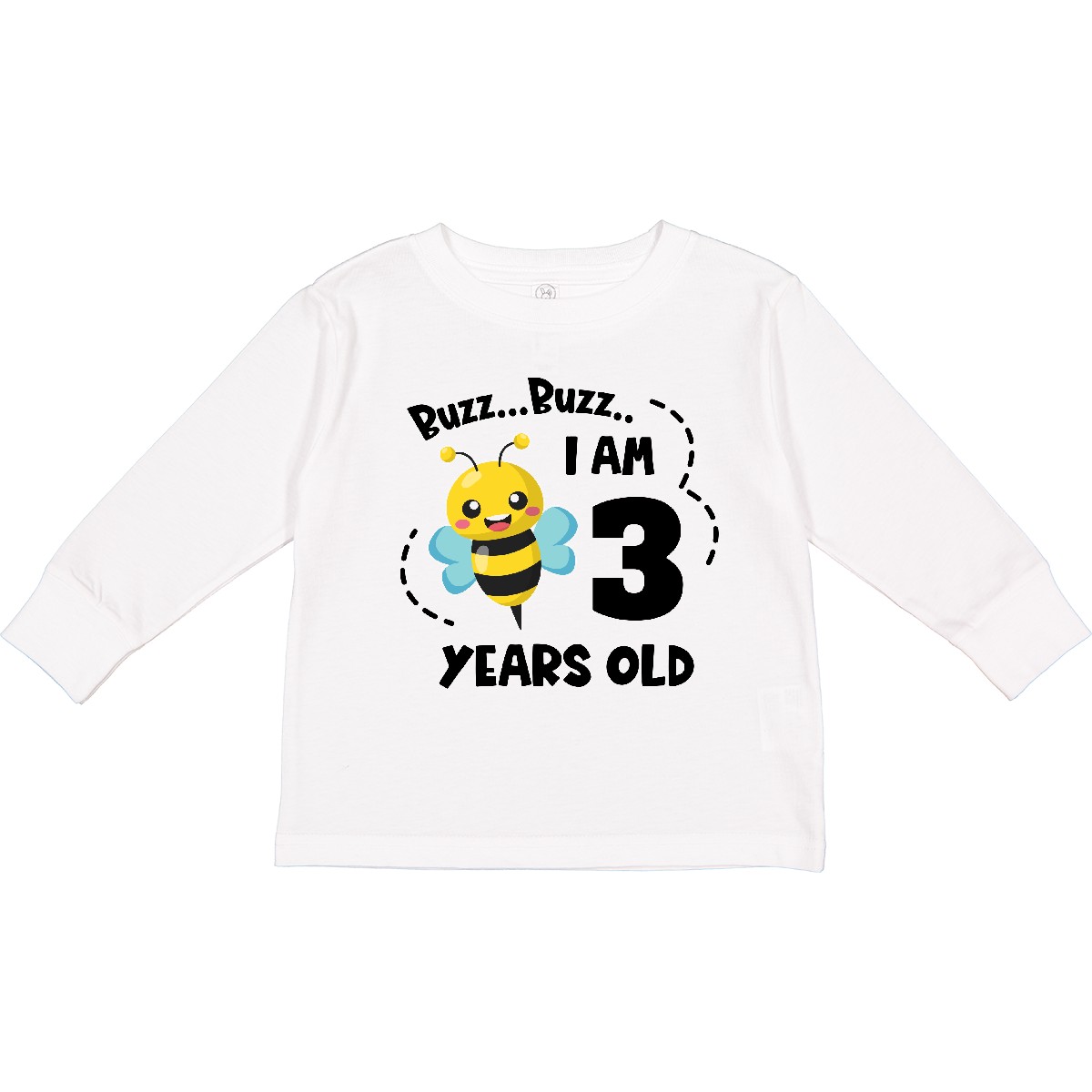 Inktastic Buzz Buzz Ich bin 3 Jahre alt süße Biene Kleinkind Langarm T-Shirt drei - Bild 8 von 8