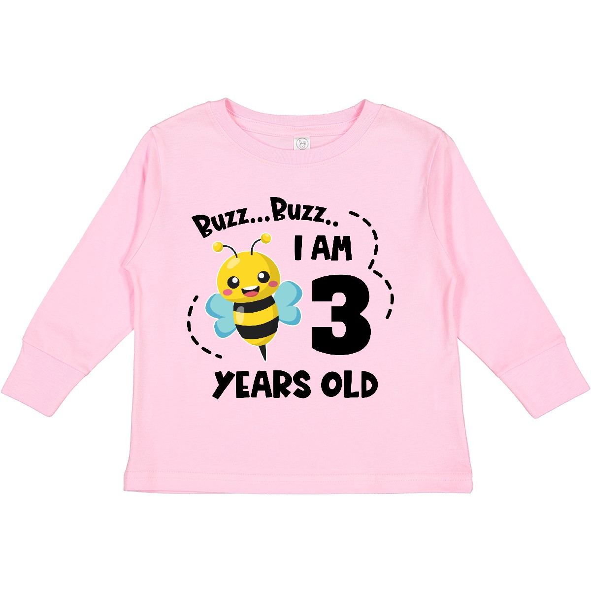 Inktastic Buzz Buzz Ich bin 3 Jahre alt süße Biene Kleinkind Langarm T-Shirt drei - Bild 6 von 8