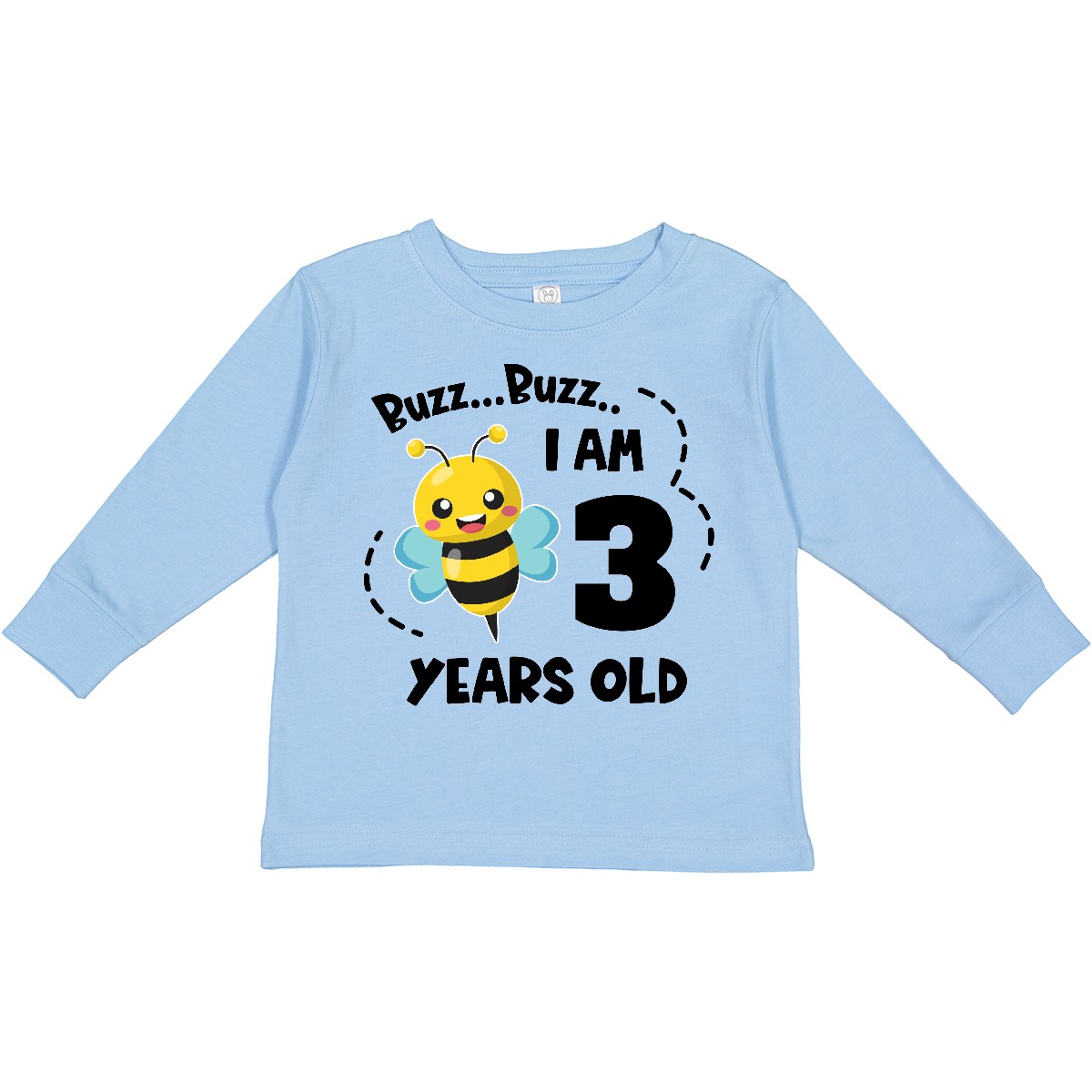Inktastic Buzz Buzz Ich bin 3 Jahre alt süße Biene Kleinkind Langarm T-Shirt drei - Bild 2 von 8