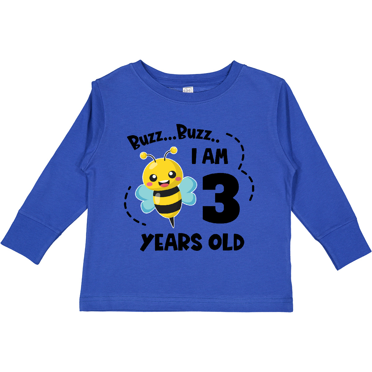 Inktastic Buzz Buzz Ich bin 3 Jahre alt süße Biene Kleinkind Langarm T-Shirt drei - Bild 7 von 8