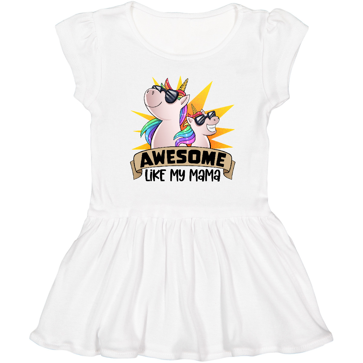 Inktastic Awesome Like My Mama Cute Unicorn Family In Sunglasses Toddler Dress - Bild 5 von 7