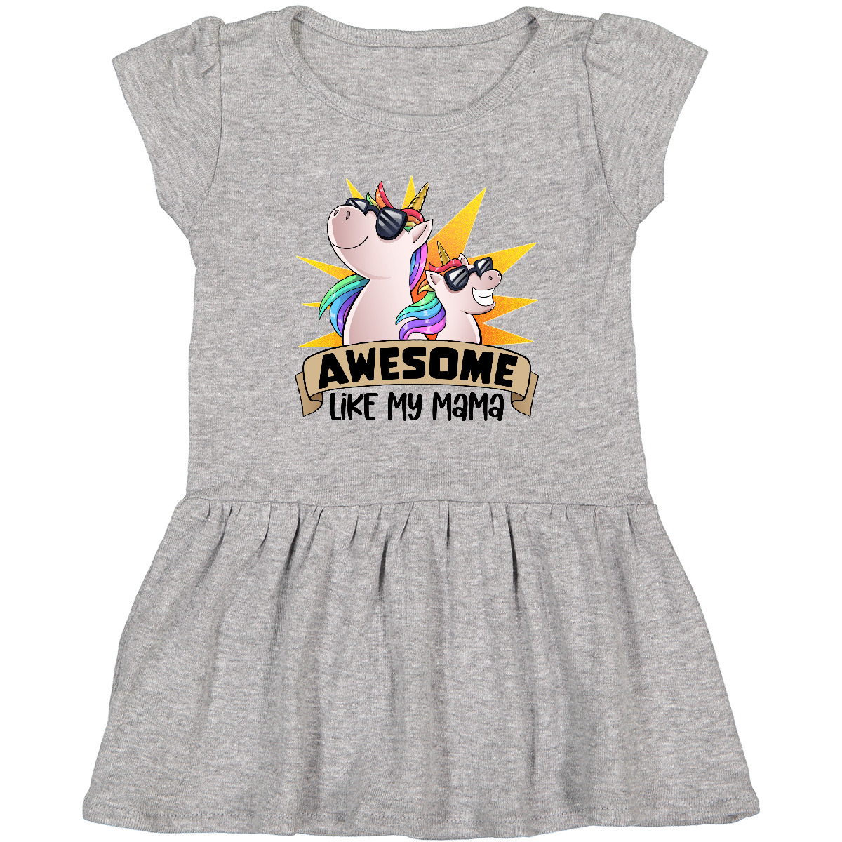 Inktastic Awesome Like My Mama Cute Unicorn Family In Sunglasses Toddler Dress - Bild 2 von 7