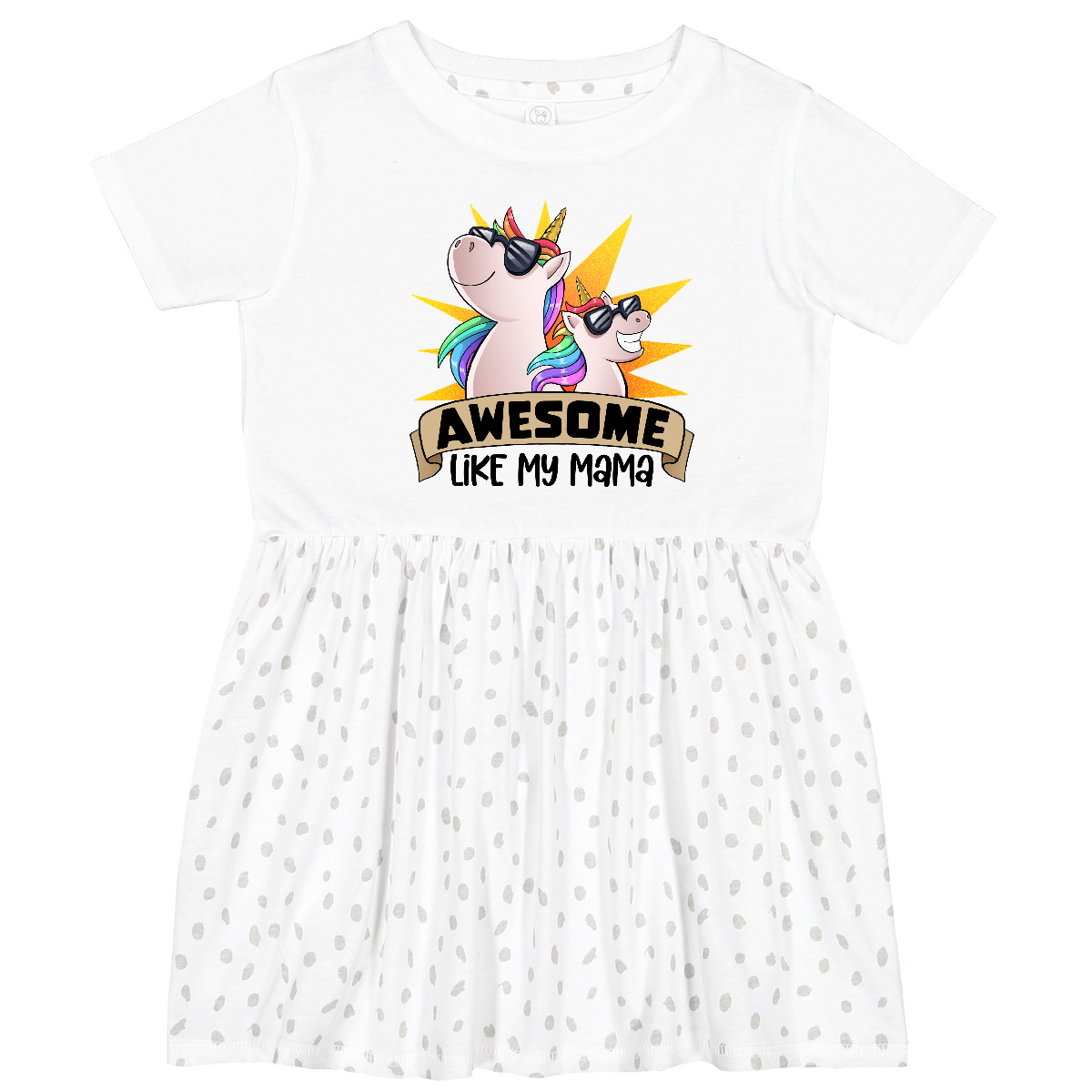 Inktastic Awesome Like My Mama Cute Unicorn Family In Sunglasses Toddler Dress - Bild 6 von 7