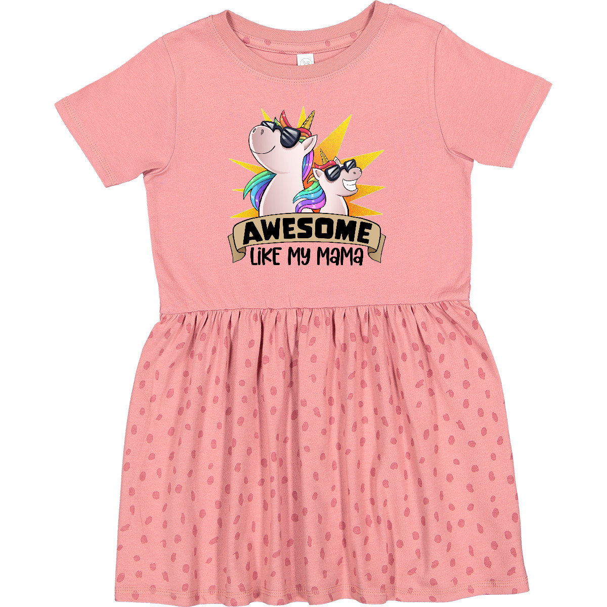 Inktastic Awesome Like My Mama Cute Unicorn Family In Sunglasses Toddler Dress - Bild 3 von 7