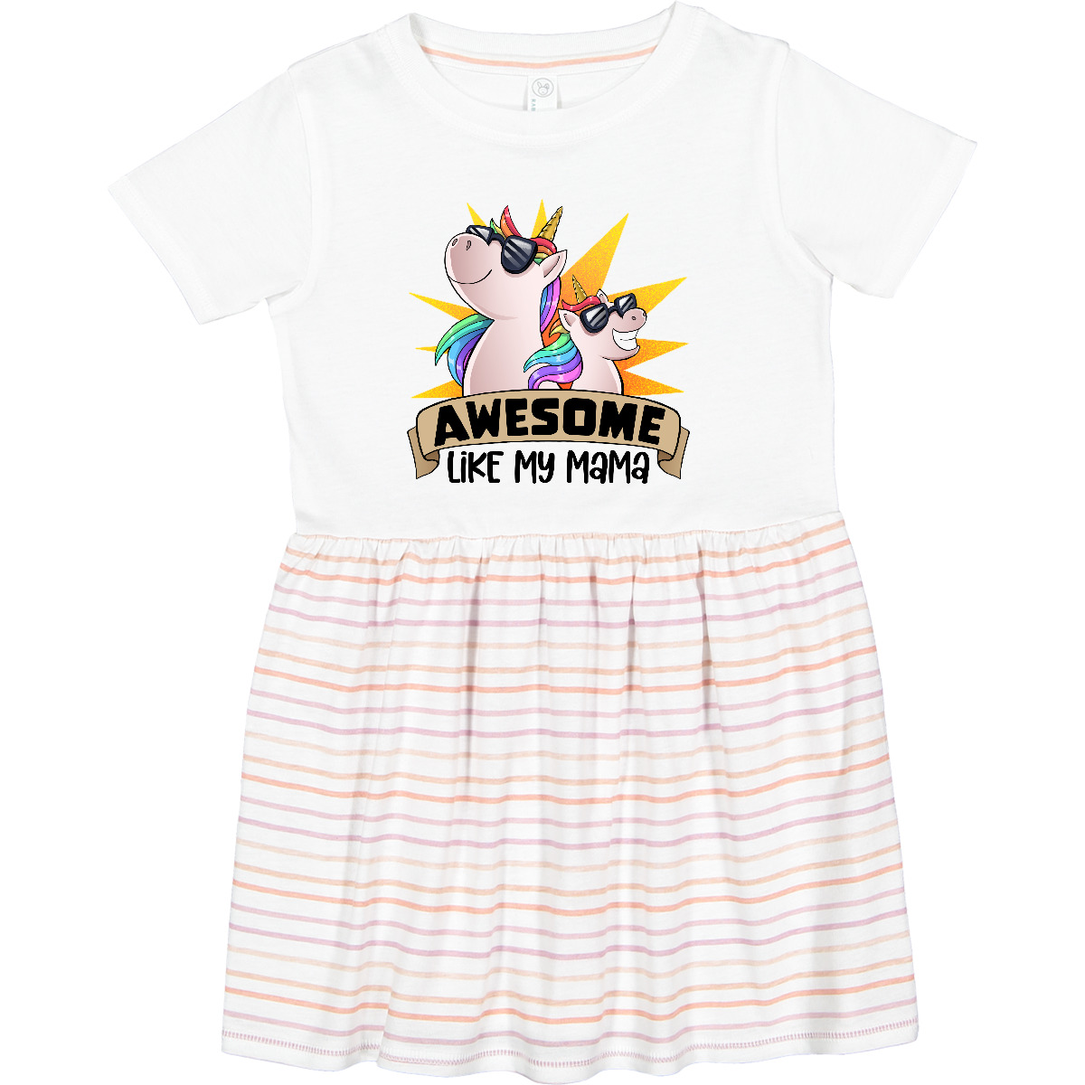 Inktastic Awesome Like My Mama Cute Unicorn Family In Sunglasses Toddler Dress - Bild 7 von 7