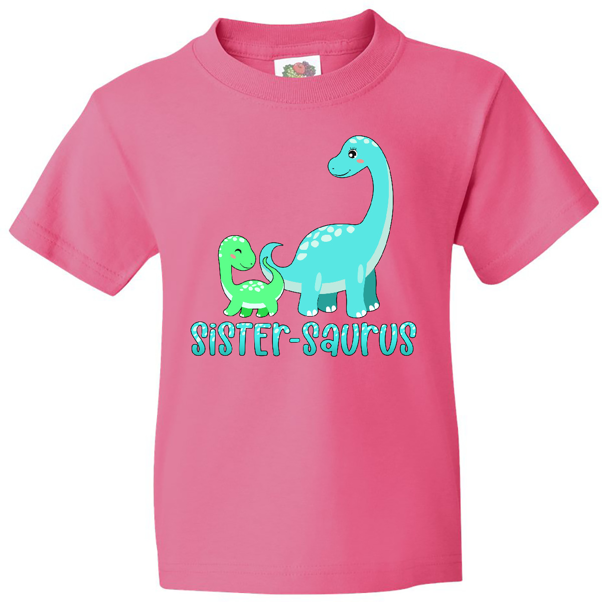Inktastic Sister-saurus Cute Brontosaurus Family Youth T-Shirt Siblings Kids Kid - Picture 6 of 9