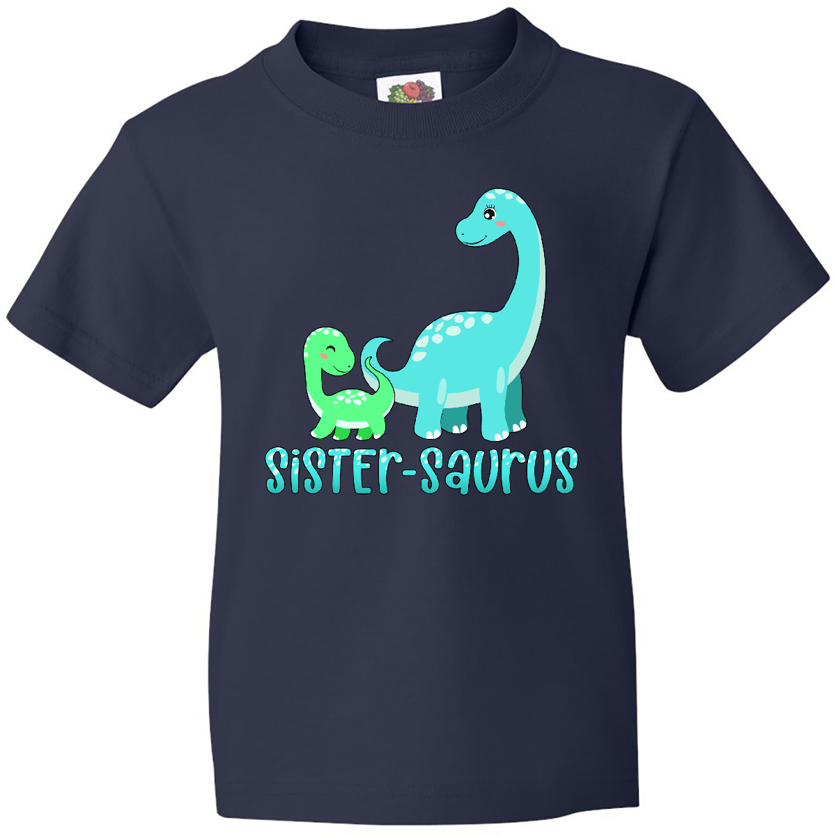 Inktastic Sister-saurus Cute Brontosaurus Family Youth T-Shirt Siblings Kids Kid - Picture 5 of 9