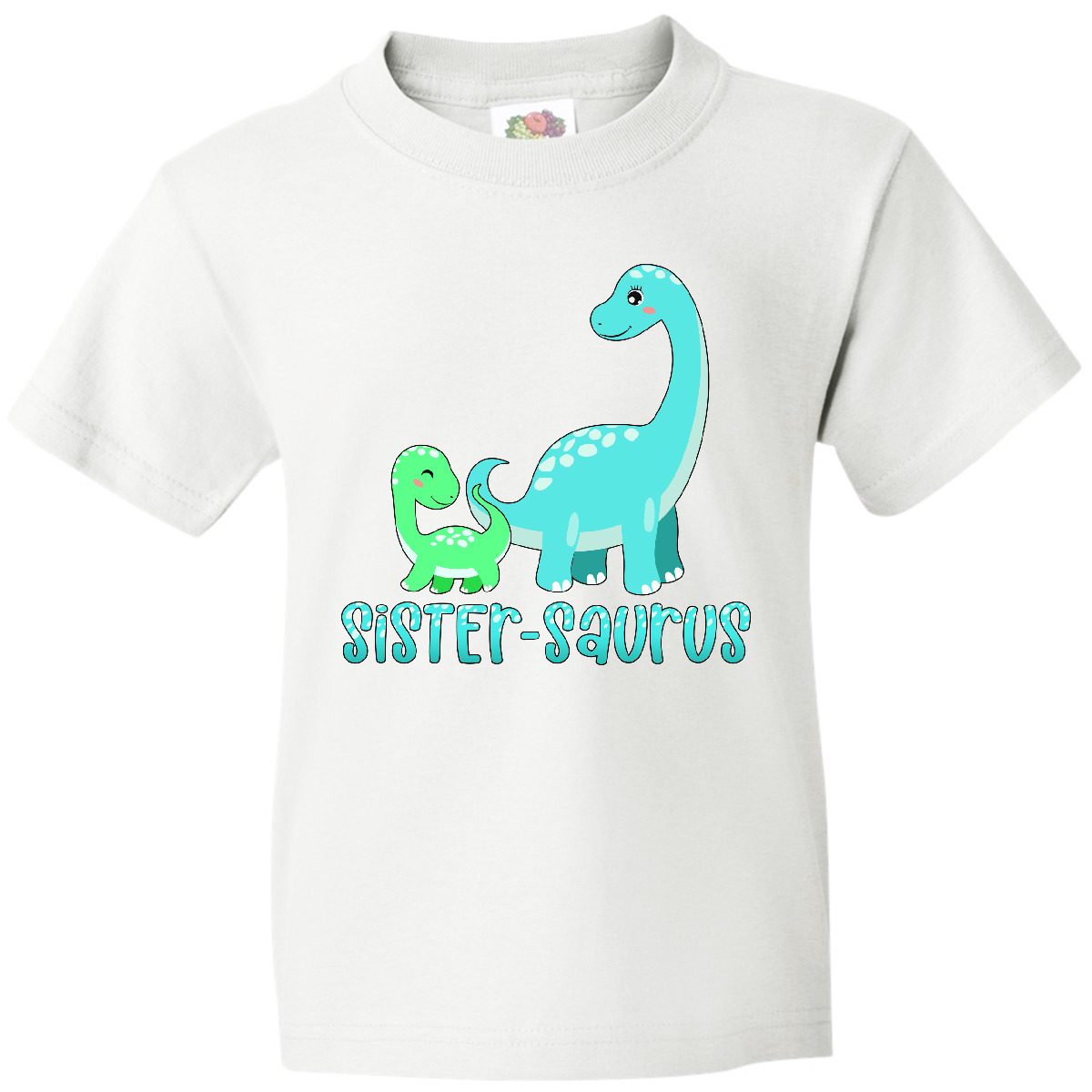 Inktastic Sister-saurus Cute Brontosaurus Family Youth T-Shirt Siblings Kids Kid - Picture 9 of 9