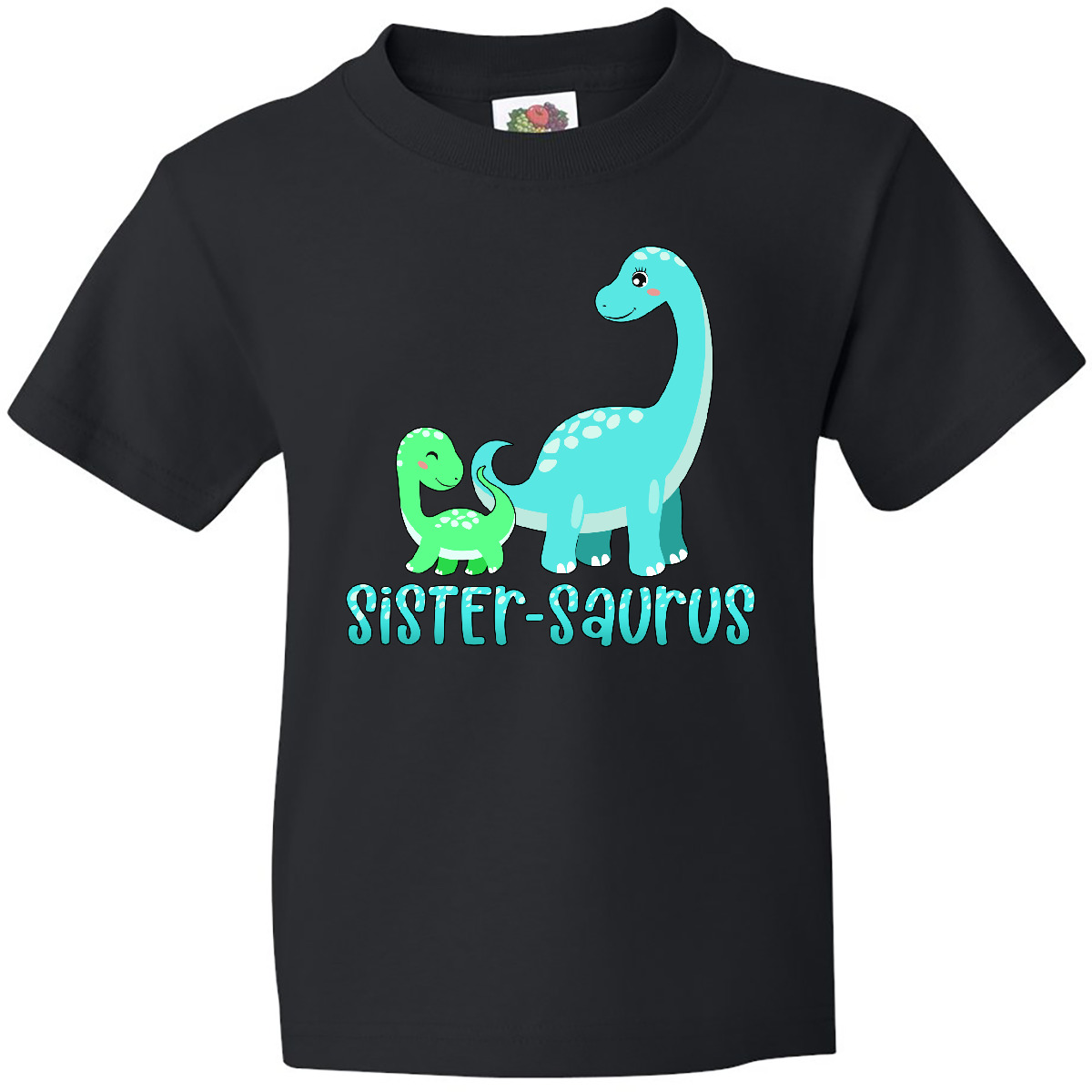 Inktastic Sister-saurus Cute Brontosaurus Family Youth T-Shirt Siblings Kids Kid - Picture 3 of 9