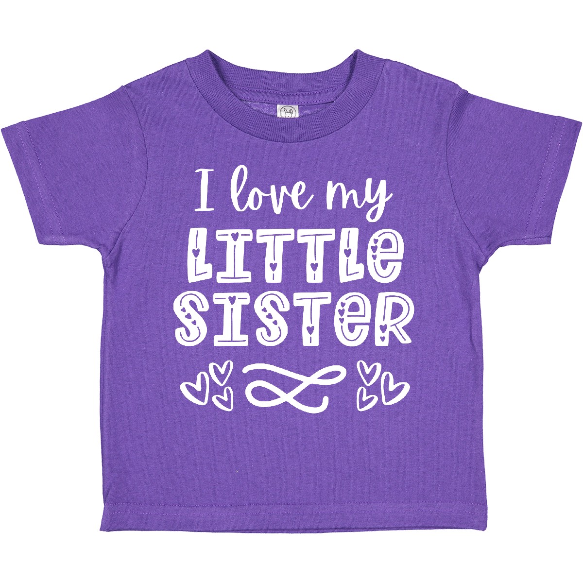 Inktastic I Love My Little Sister With Hearts Toddler T-Shirt Siblings Big Kids - Picture 6 of 10