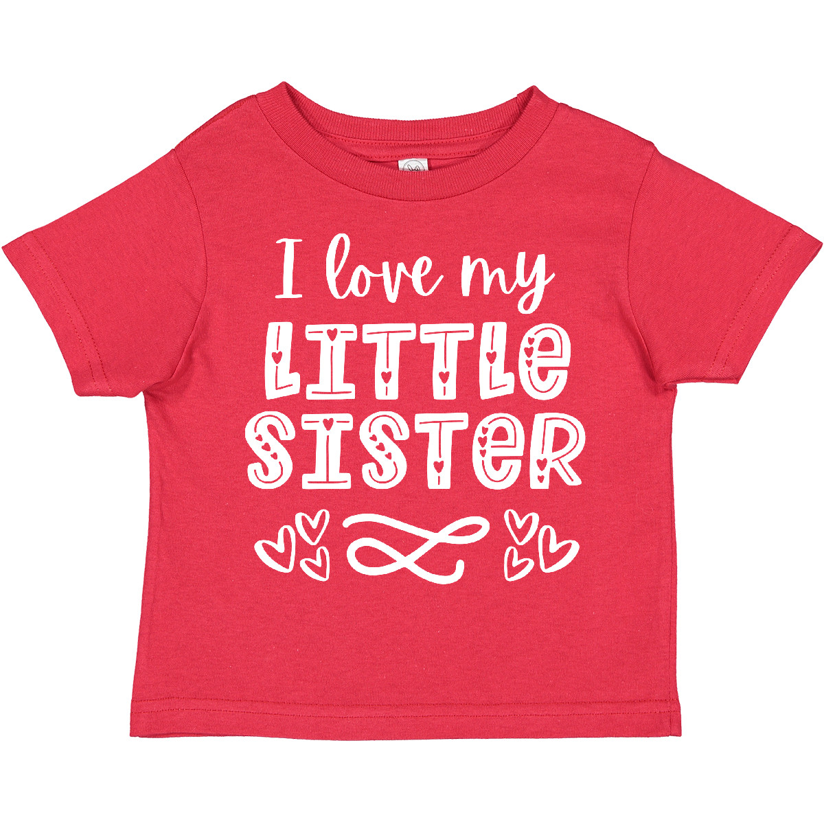 Inktastic I Love My Little Sister With Hearts Toddler T-Shirt Siblings Big Kids - Picture 7 of 10
