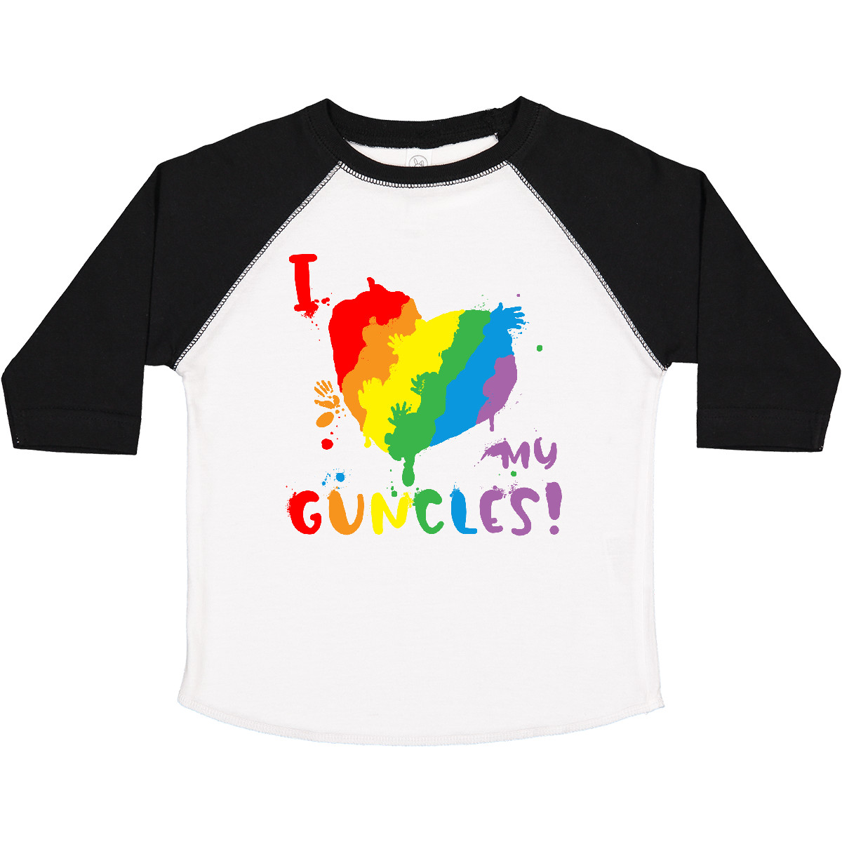 Inktastic Pride Heart Kid Finger Paint I Love My Guncles! Toddler T-Shirt Lgbtq - Picture 11 of 11