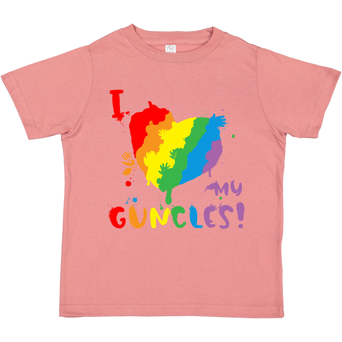 Inktastic Pride Heart Kid Finger Paint I Love My Guncles! Toddler T-Shirt Lgbtq - Picture 7 of 11