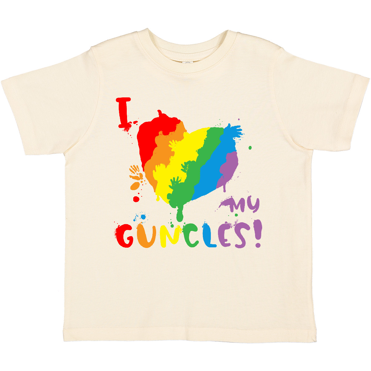 Inktastic Pride Heart Kid Finger Paint I Love My Guncles! Toddler T-Shirt Lgbtq - Picture 8 of 11