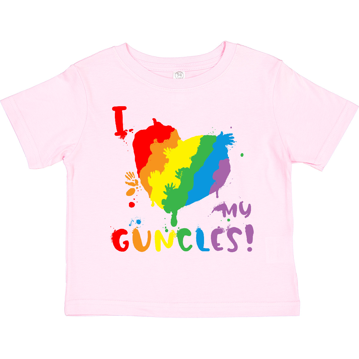 Inktastic Pride Heart Kid Finger Paint I Love My Guncles! Toddler T-Shirt Lgbtq - Picture 9 of 11