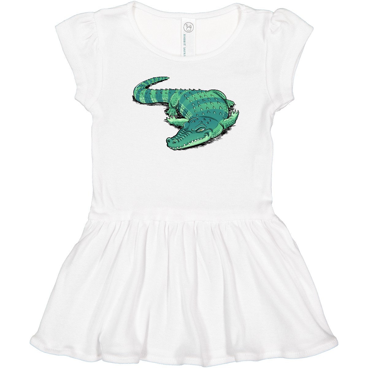 Inktastic Cute Sleepy Alligator Green Alligator Design Toddler Dress Animals Fun - Picture 5 of 7