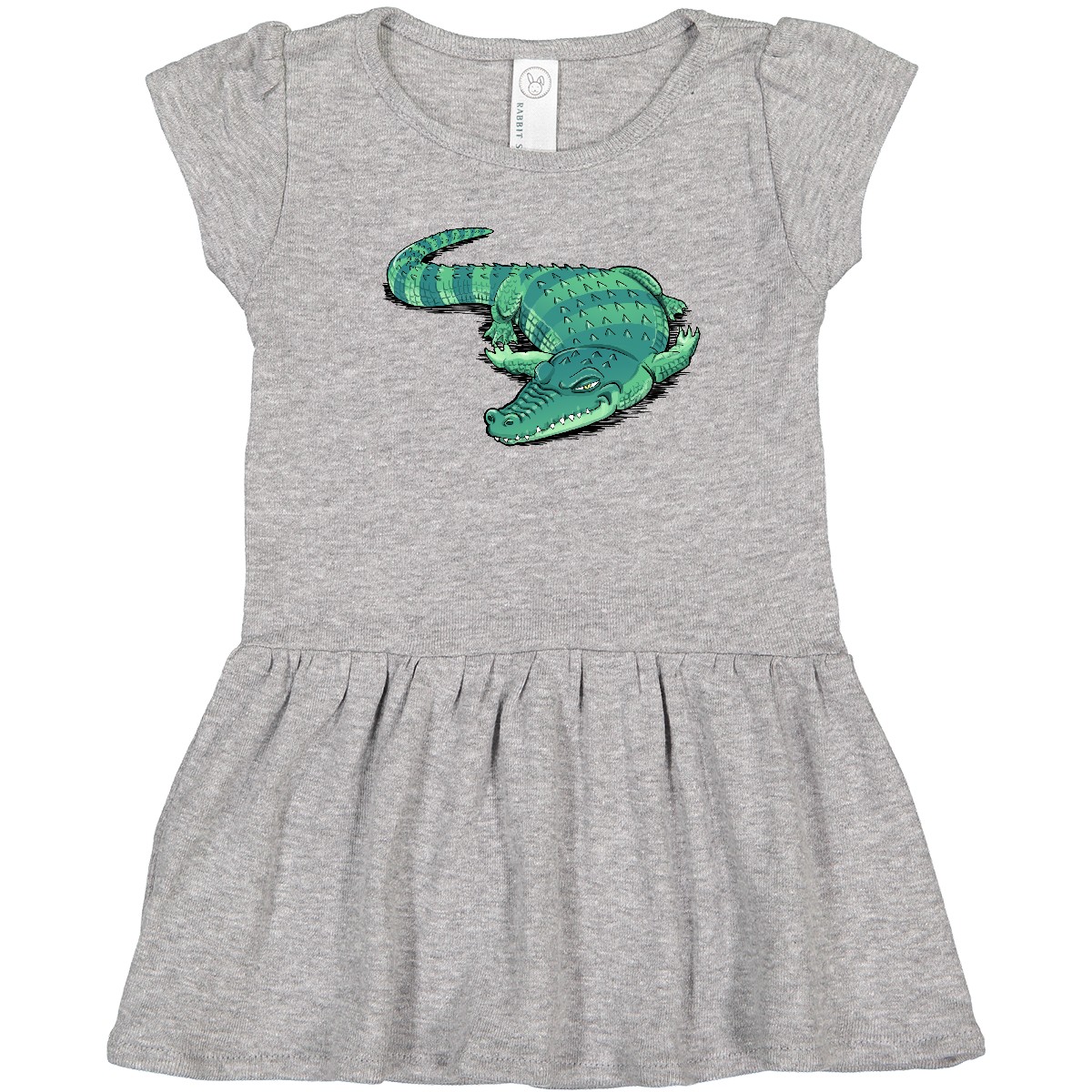 Inktastic Cute Sleepy Alligator Green Alligator Design Toddler Dress Animals Fun - Picture 2 of 7