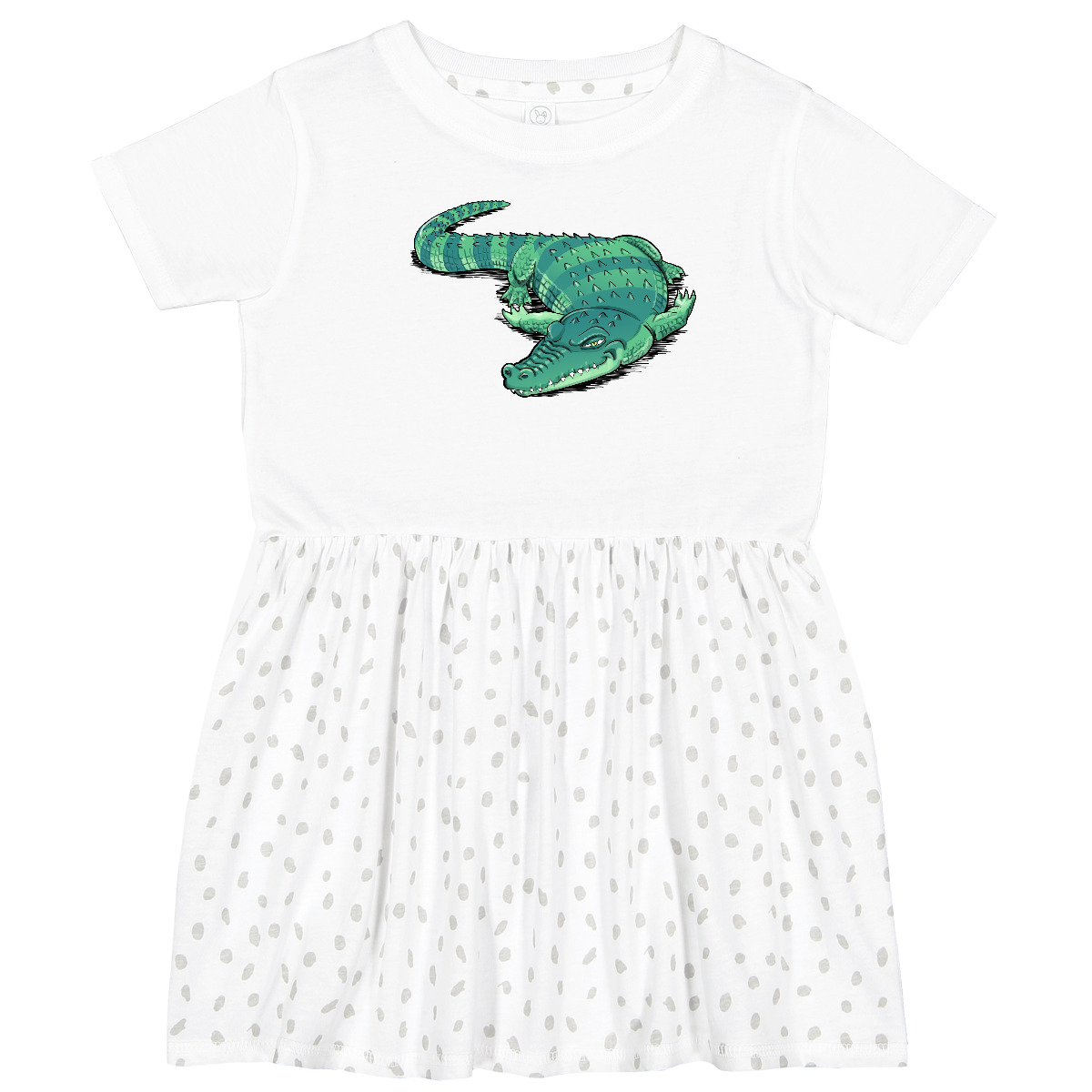 Inktastic Cute Sleepy Alligator Green Alligator Design Toddler Dress Animals Fun - Picture 6 of 7