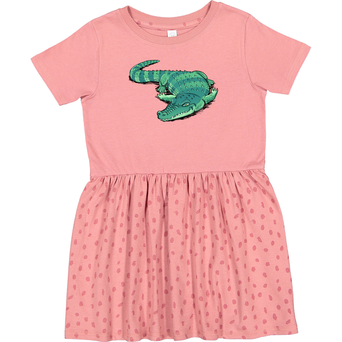 Inktastic Cute Sleepy Alligator Green Alligator Design Toddler Dress Animals Fun - Picture 3 of 7