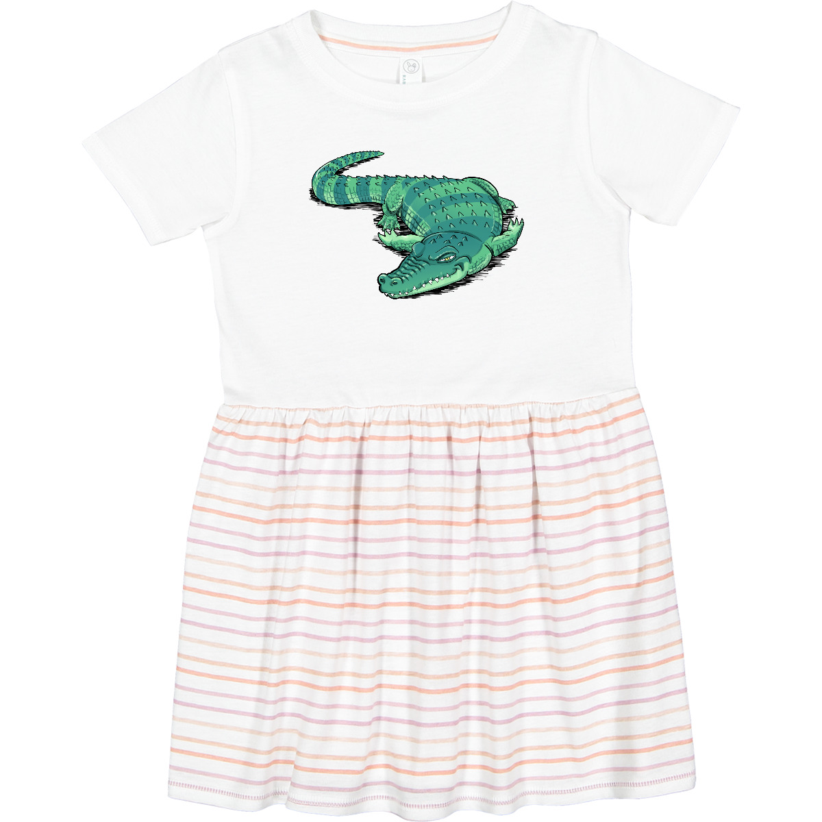 Inktastic Cute Sleepy Alligator Green Alligator Design Toddler Dress Animals Fun - Picture 7 of 7