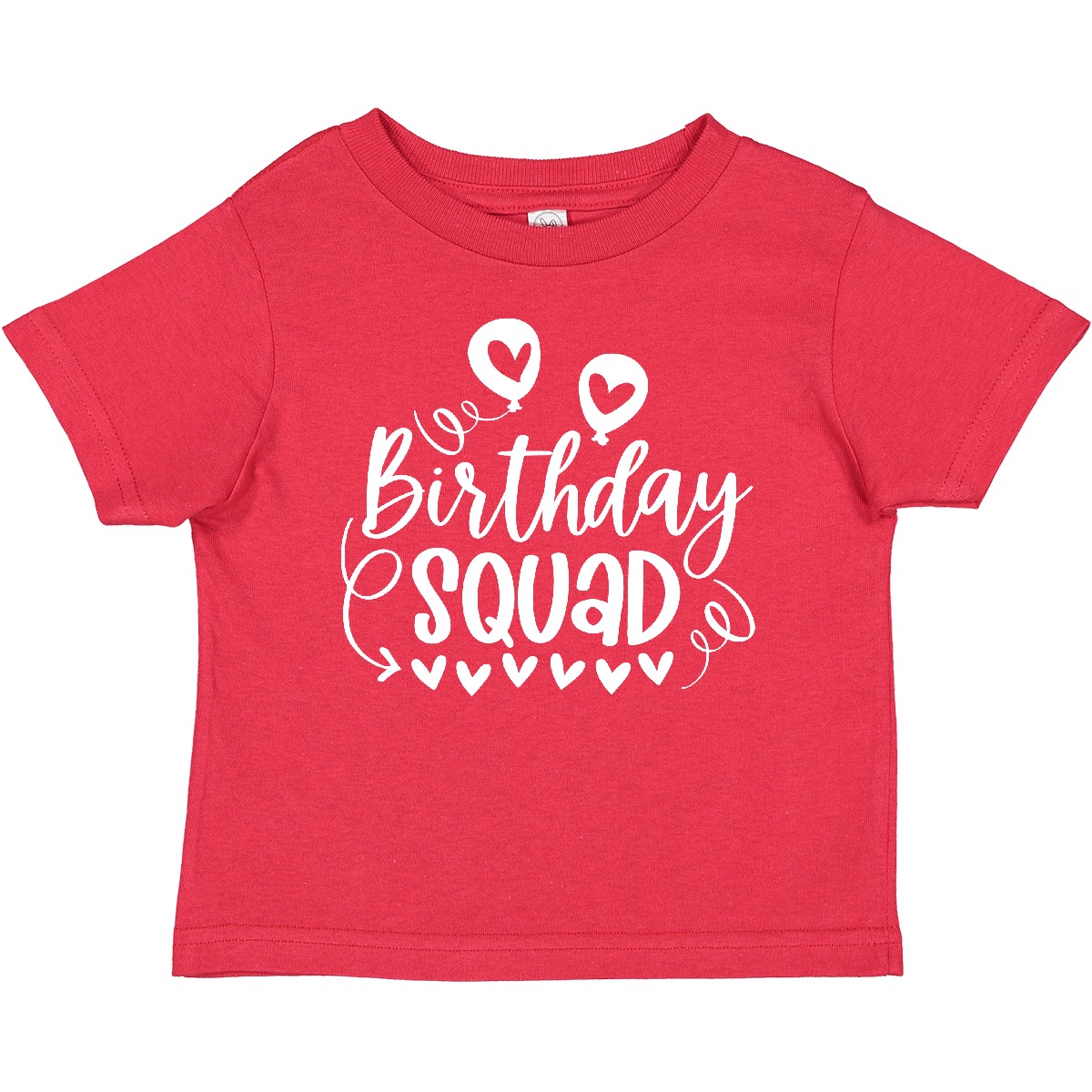 Inktastic Birthday Squad Cute Balloons And Hearts Baby T-Shirt Birthdays Party - Picture 5 of 7