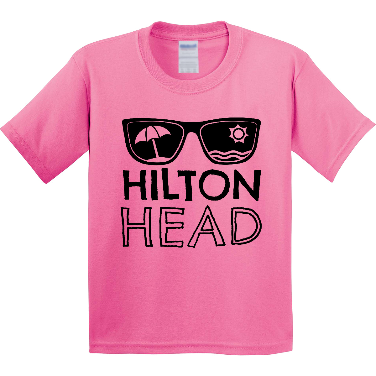 Inktastic Hilton Head Sunglasses With Umbrella And Sun Youth T-Shirt Summer Swim - Picture 2 of 7
