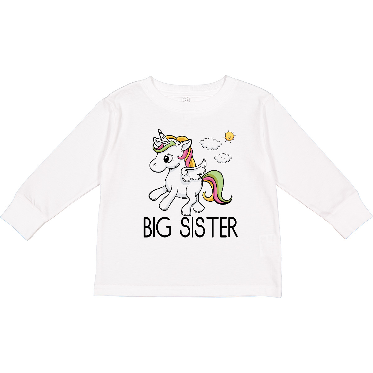 Inktastic Big Sister Unicorn Toddler Long Sleeve T-Shirt Sis Girl Reveal Clothes - Picture 7 of 7