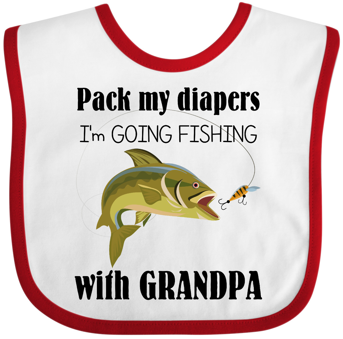Inktastic Going Fishing With Grandpa Baby Bib Pack My Diapers