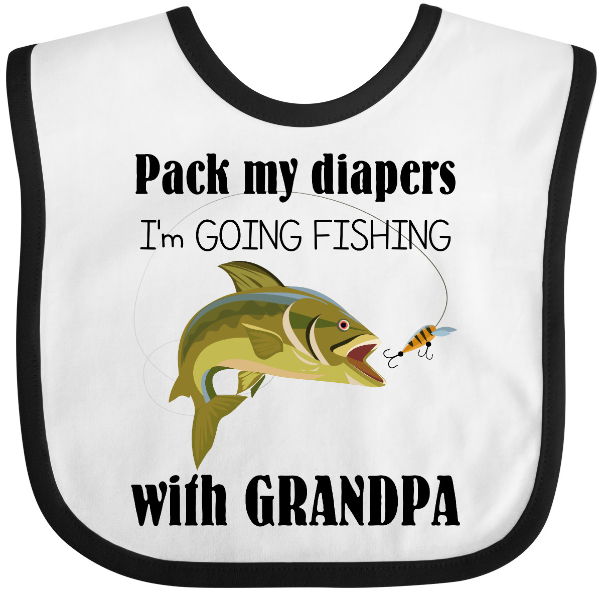 Inktastic Going Fishing With Grandpa Baby Bib Pack My Diapers