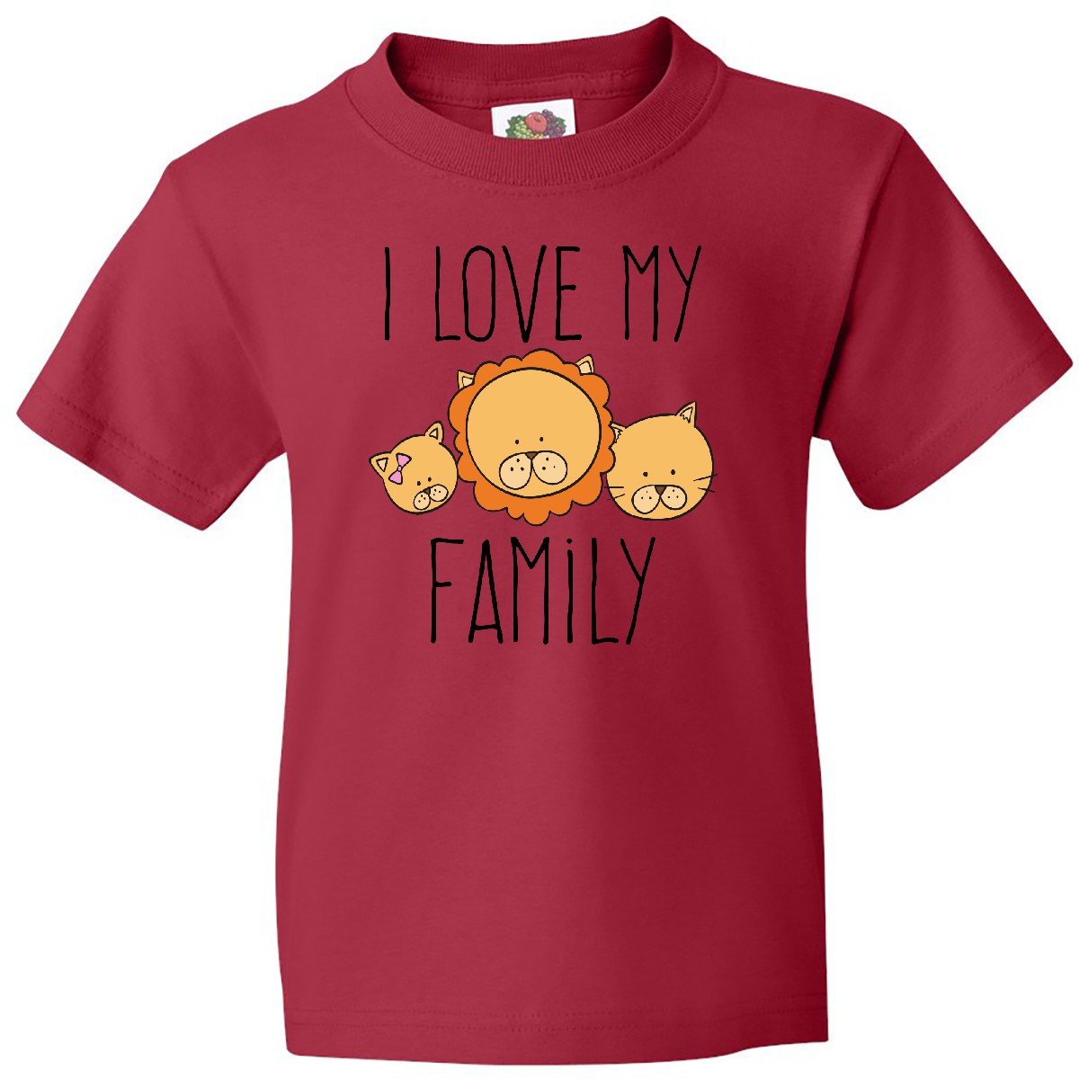 Inktastic I Love My Family Youth T-Shirt Lion Baby Animals Makes Reunion Get Mom - Picture 7 of 9