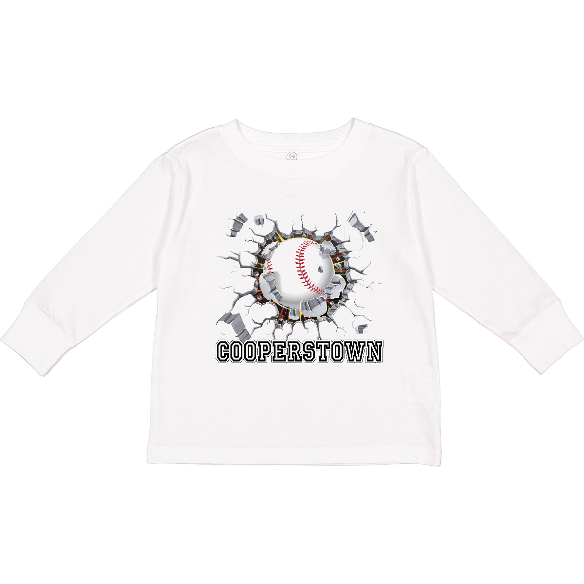 Inktastic Cooperstown Baseball Breakthrough Toddler Long Sleeve T-Shirt Smash Of - Picture 8 of 8