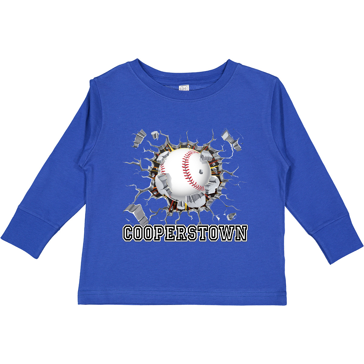 Inktastic Cooperstown Baseball Breakthrough Toddler Long Sleeve T-Shirt Smash Of - Picture 7 of 8
