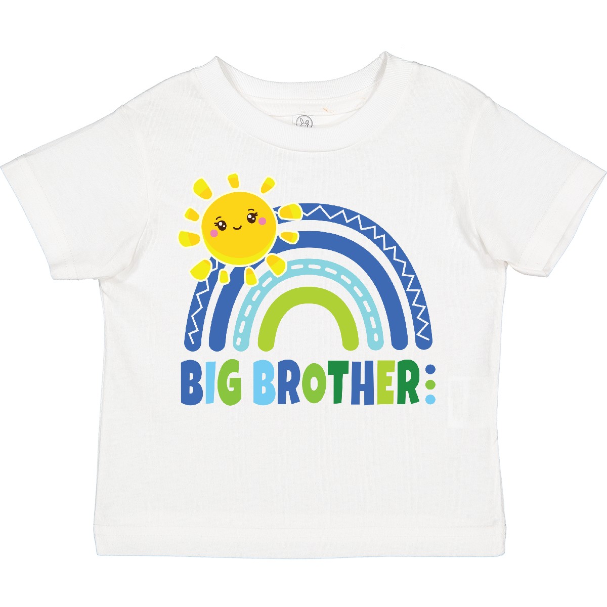Inktastic Family Big Brother With Blue Rainbow Toddler T-Shirt Sun Birthday Bro - Picture 8 of 9